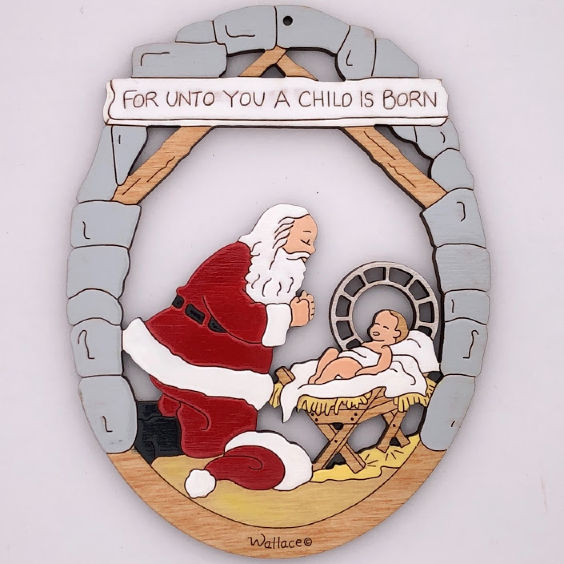 Santa With Baby Jesus Ornament